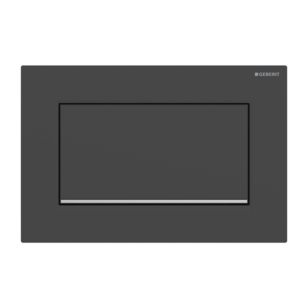Cutout image of Geberit Sigma10 Matt Black / Gloss Chrome Single Flush Plate